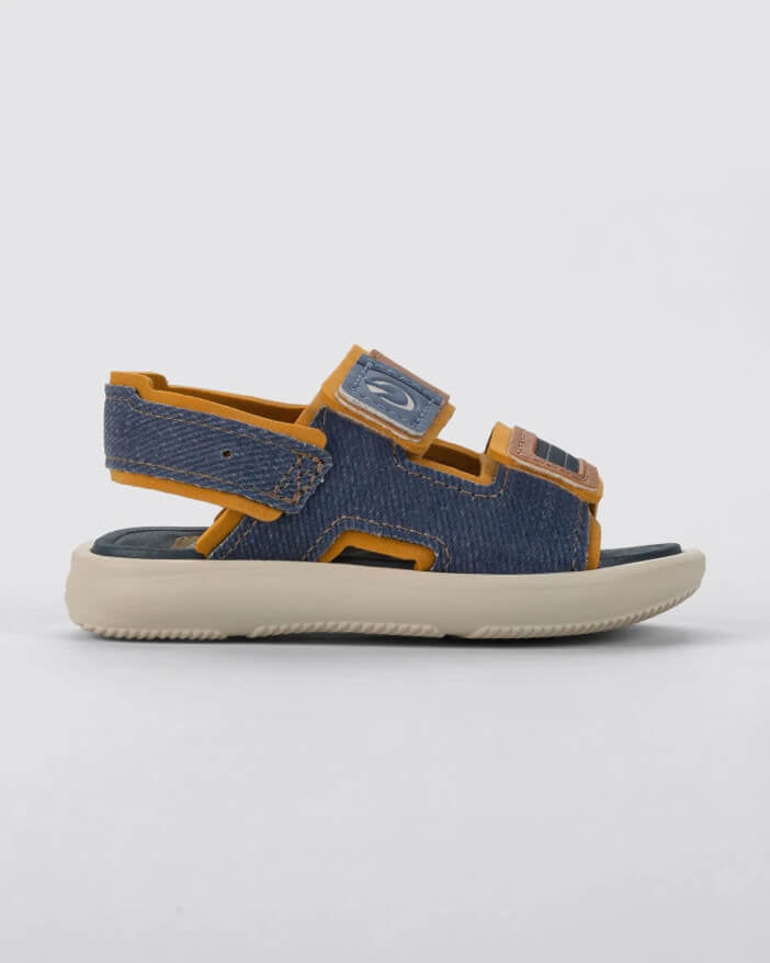 Sandalias Cartago baby azul x mostaza