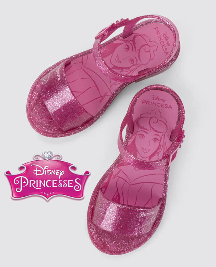 Sandalias Disney princesas glitter rosa