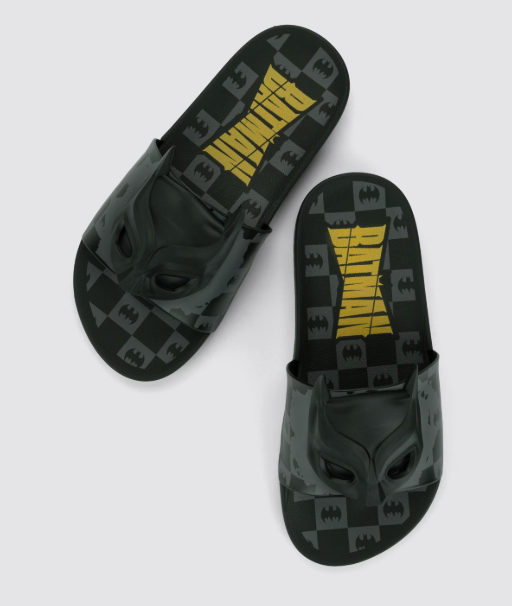 Batman Adventure Slide Kids Negro/Gris Oscuro/Amarillo