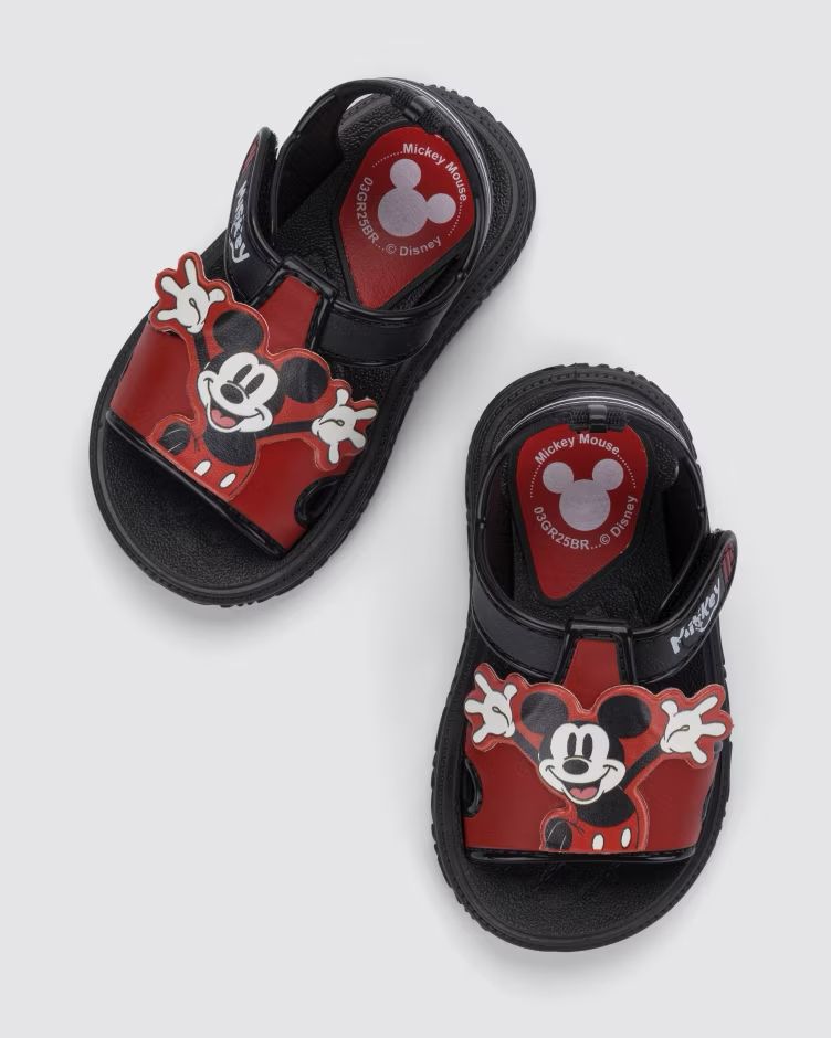 Disney Happy Sandals Baby Mickey Negro/Rojo