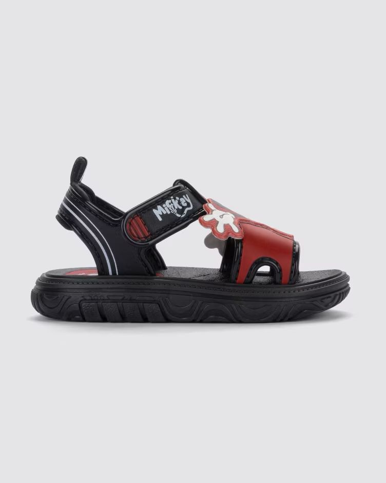 Disney Happy Sandals Baby Mickey Negro/Rojo