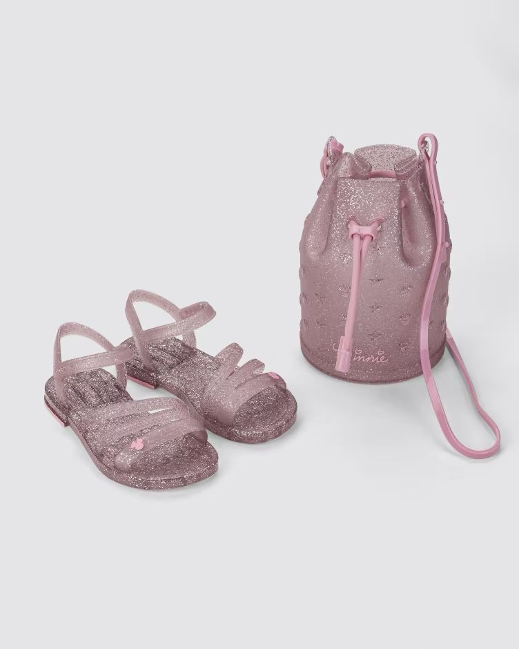 Minnie Sandal  + Bolso Rosa Glitter