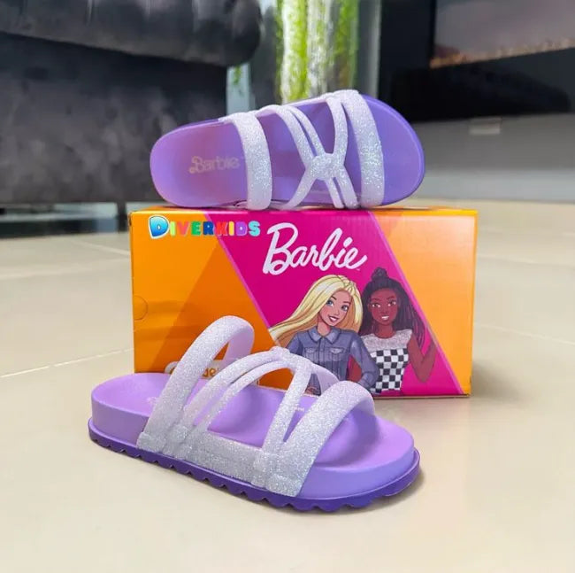 Sandalias Barbie Lila Escarcha